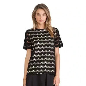 Kate Spade Black Crochet Lined Tunic Size 4